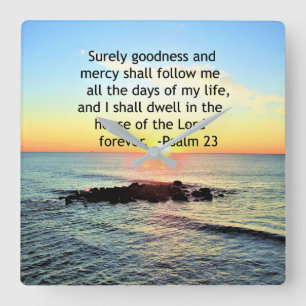 RELÓGIO QUADRADO SUNRISE NA FOTO DO OCEANO 23º PSALM