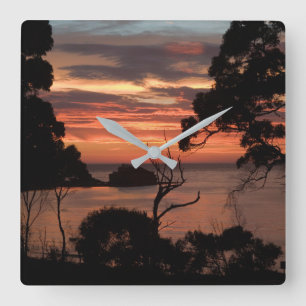 Relógio Quadrado Sunrise Sobre Freycinet Np