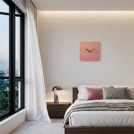 Relógio Quadrado Sunset Gradient Heart Custom Door Sign