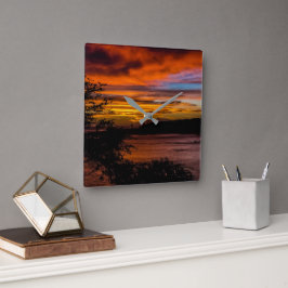 Relógio Quadrado Sunset na Praia, Cabo Verde