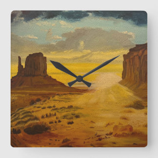 Relógio Quadrado Sunset on Monument Valley, por Gary Poling