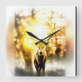 Relógio Quadrado Surpreendente veado 01-02