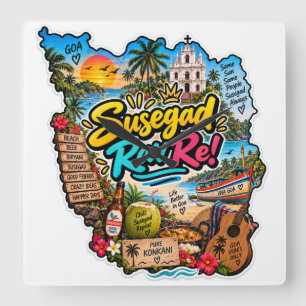 Relógio Quadrado Susegad Rav Re! — Alma Konkani Pura, Alma Goesa