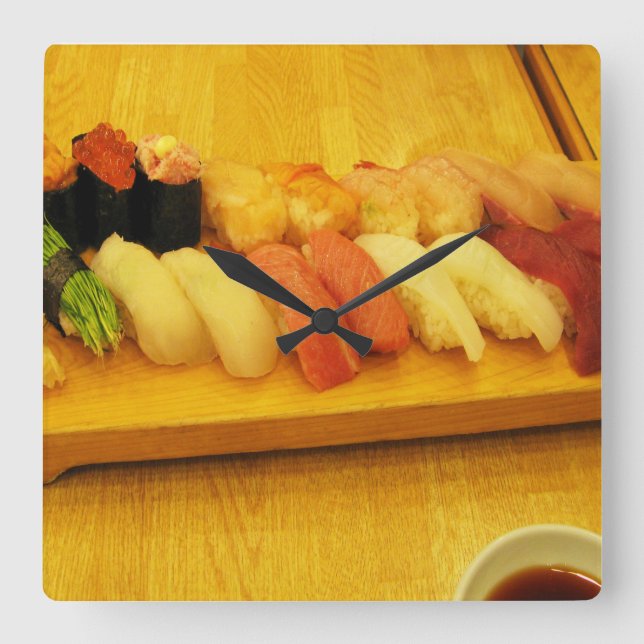 Relógio Quadrado Sushi 寿 司 (Frente)