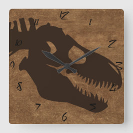 Relógio Quadrado T-rex Ossos Browns