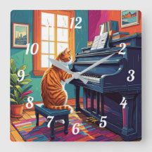 Tabby Cat Tocando o Piano