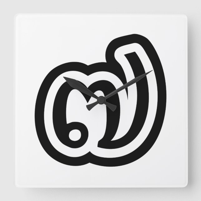 Relógio Quadrado Tailândia Número 7 / Sete / ๗ (Jed/Chet) Tailandês (Frente)