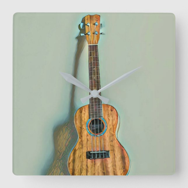 Relógio Quadrado Tambor de guitarra (Frente)