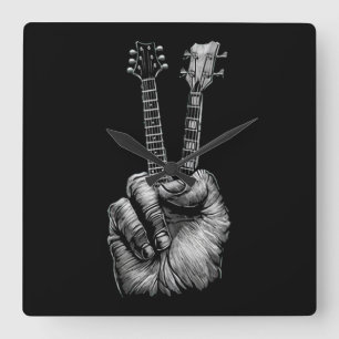 Relógio Quadrado Tampa do violão Diga Olá Presente de Violão