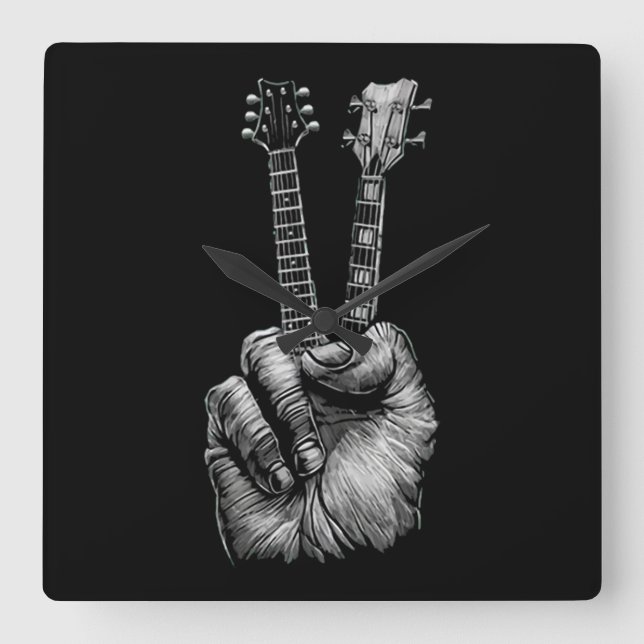 Relógio Quadrado Tampa do violão| Diga Olá Presente de Violão (Frente)
