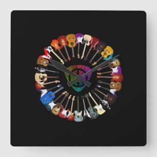 Relógio Quadrado Tampa do violão  Variedades de violão