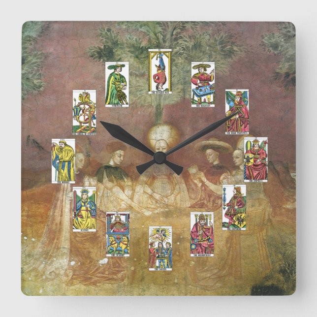 Relógio Quadrado Tarot Cards Fortune Teller Clock (Frente)