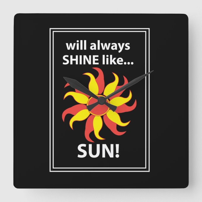 Relógio Quadrado Tarot Sun Mystical Tarot (Frente)