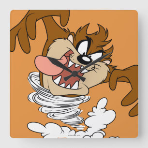 Relógio Quadrado TAZ™ Whirling Tornado