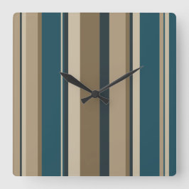 Relógio Quadrado Teal and Toupe Circles