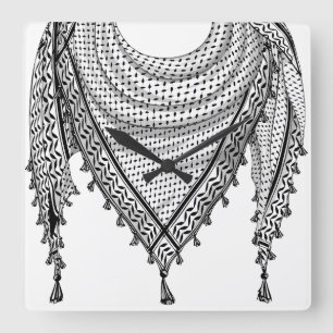 Relógio Quadrado Tecido Tradicional do Keffiyeh Scarf Palestino