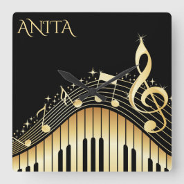 Relógio Quadrado Teclado musical Monogrammed