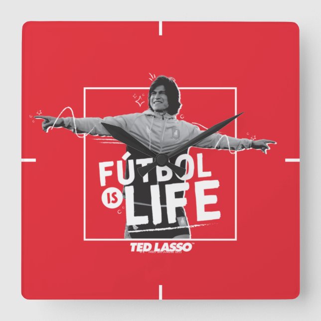 Relógio Quadrado Ted Lasso | Dani Rojas Fútbol é a Vida (Frente)