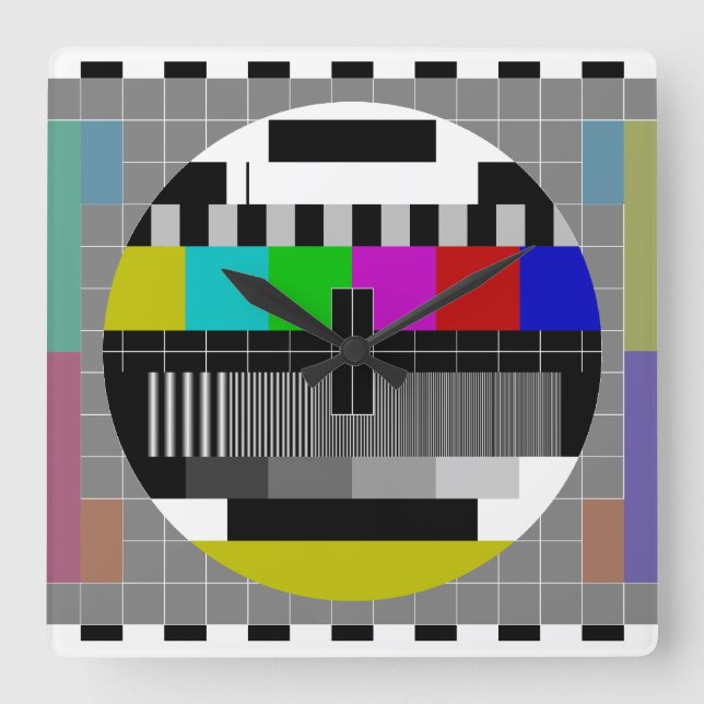 Relógio Quadrado Tela de teste (Frente)