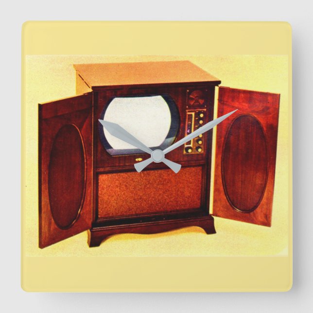 Relógio Quadrado televisor número 1 de cerca de 1950 (Frente)