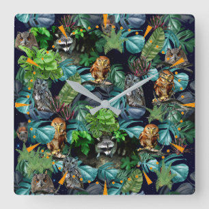 Relógio Quadrado Temas de celebração de festas ao vivo da noite