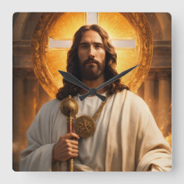 Relógio Quadrado "Tempo Celestial"