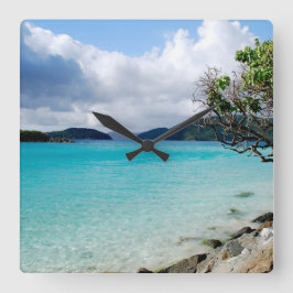 Relógio Quadrado Tempo da ilha, grande pulso de disparo de parede