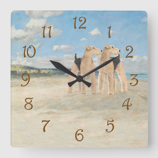 Relógio Quadrado Tempo de Praia (Frente)