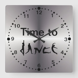 Relógio Quadrado Tempo de prata do olhar dançar o pulso de disparo