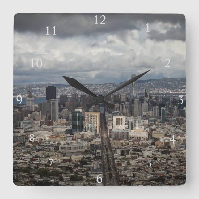 Relógio Quadrado Tempo de San Francisco (Frente)