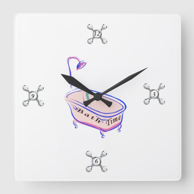 Relógio Quadrado Tempo do banho (Frente)