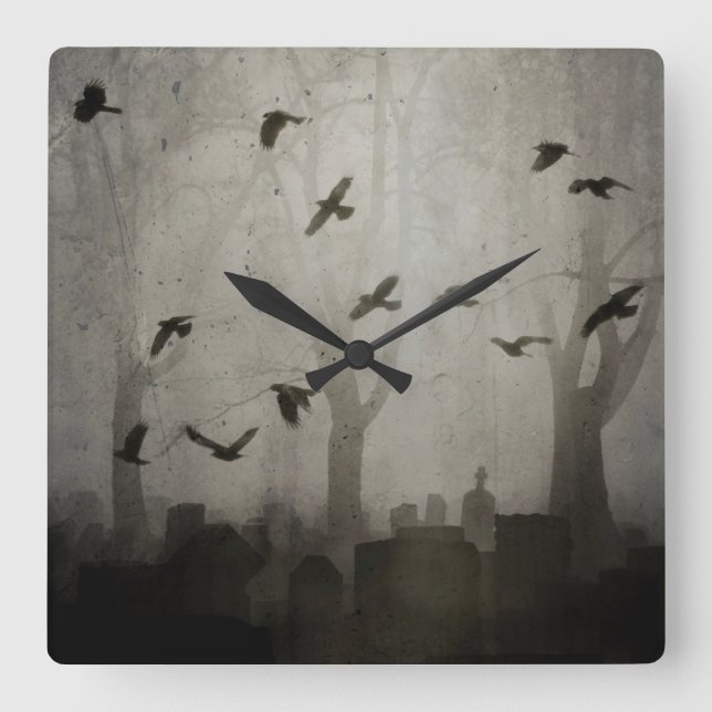 Relógio Quadrado Tempo Gótico (Frente)