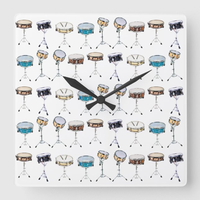 Relógio Quadrado Temporização do Drum Drum Drum Drumline Percussion (Frente)