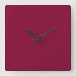 Relógio Quadrado Tendência das cores Red Dahlia Brick Maroon Burgu