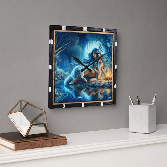 Relógio Quadrado Terra Nativa Indiana: A Obrigação Silenciosa (Escritório)