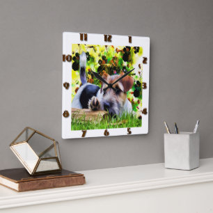 Relógio Quadrado Terrier Puppy