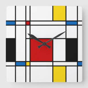 Relógio Quadrado Teste padrão de de Stijl