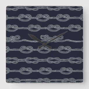 Relógio Quadrado Teste padrão de nós marinho