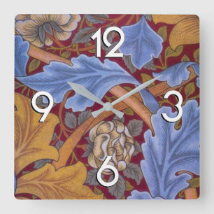 Relógio Quadrado Teste padrão do vintage de William Morris St Jame