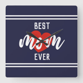 Relógio Quadrado Texto Bonito Melhor Mãe De Coração