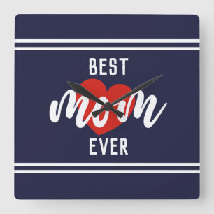 Relógio Quadrado Texto Bonito Melhor Mãe De Coração