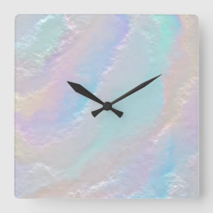 Relógio Quadrado Textura abstrato Arco-Íris