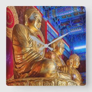 Relógio Quadrado Thai China Buddha Image statue