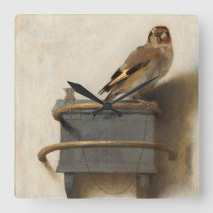 Relógio Quadrado The Goldfinch, 1654, por Carel Fabritius