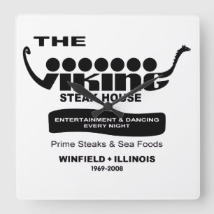 Relógio Quadrado The Viking Steak House, Winfield, IL (1969-2008)