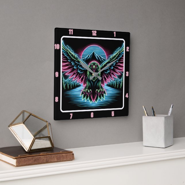 Relógio Quadrado Thunder Falcon Luminity Timepiece (Escritório)