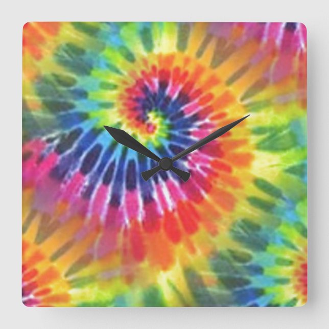 Relógio Quadrado Tie Dye 2 (Frente)