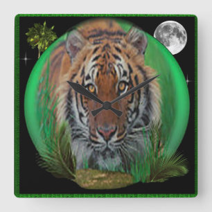 Relógio Quadrado Tigre
