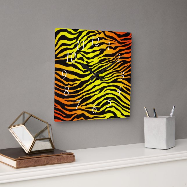 Relógio Quadrado Tigre (Escritório)