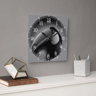 Relógio Quadrado Time and illustrated art on your wall.